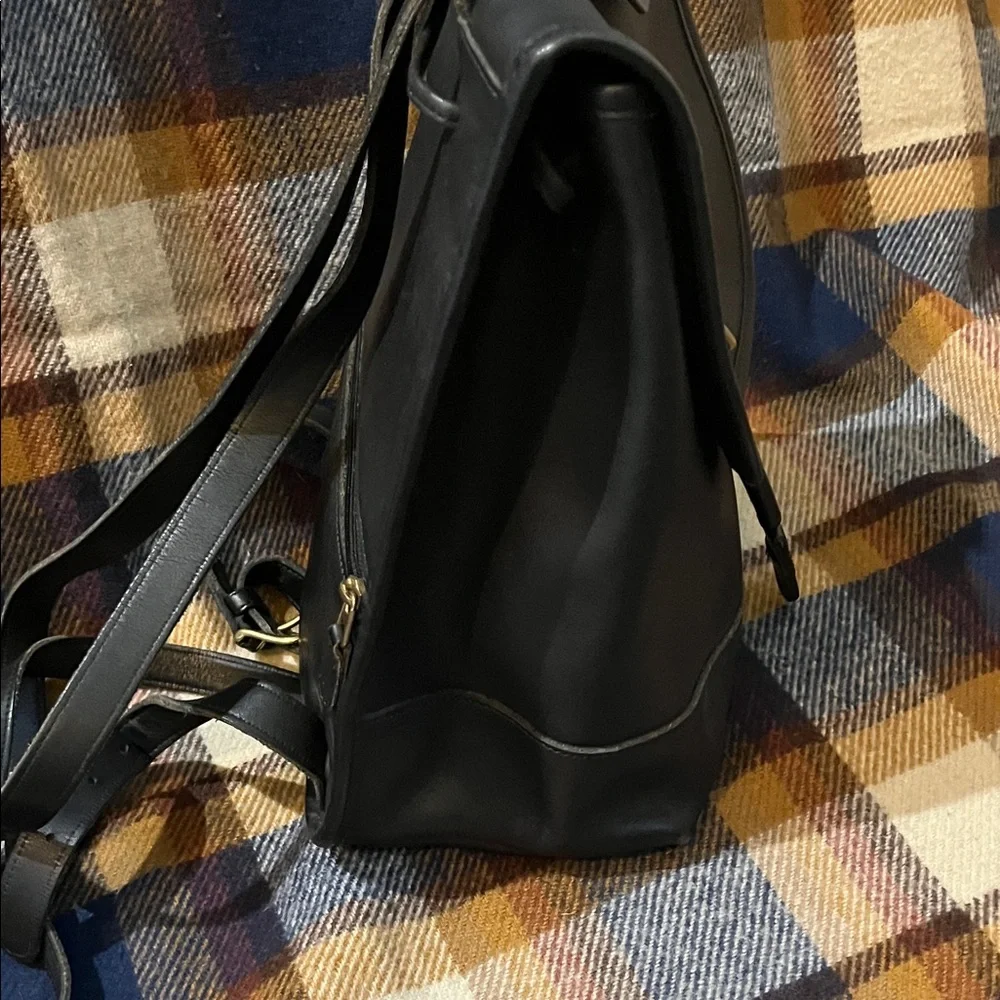 Coach Black Leather Backpack with Gold Hardware - Picture 3 of 10